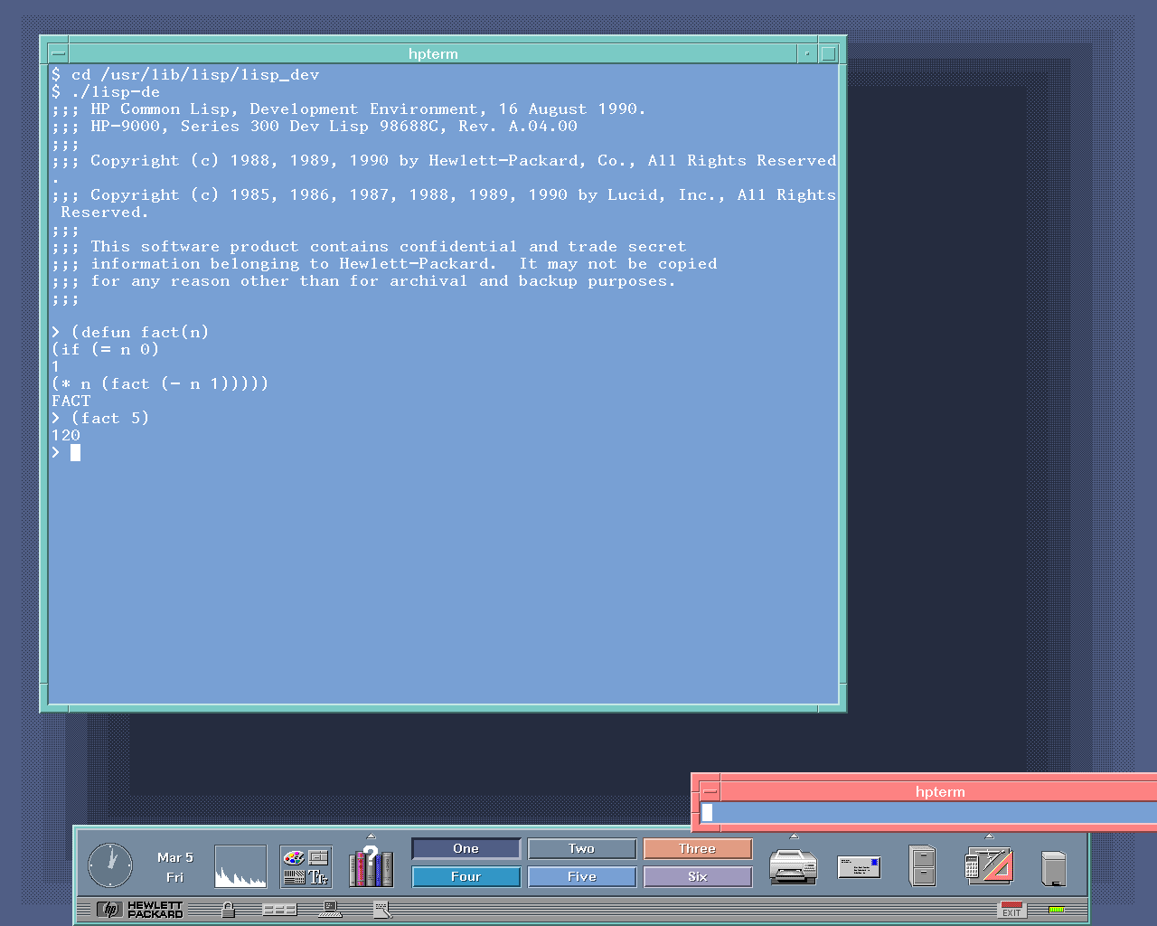 HP Apollo 9000 Series 400 running LISP