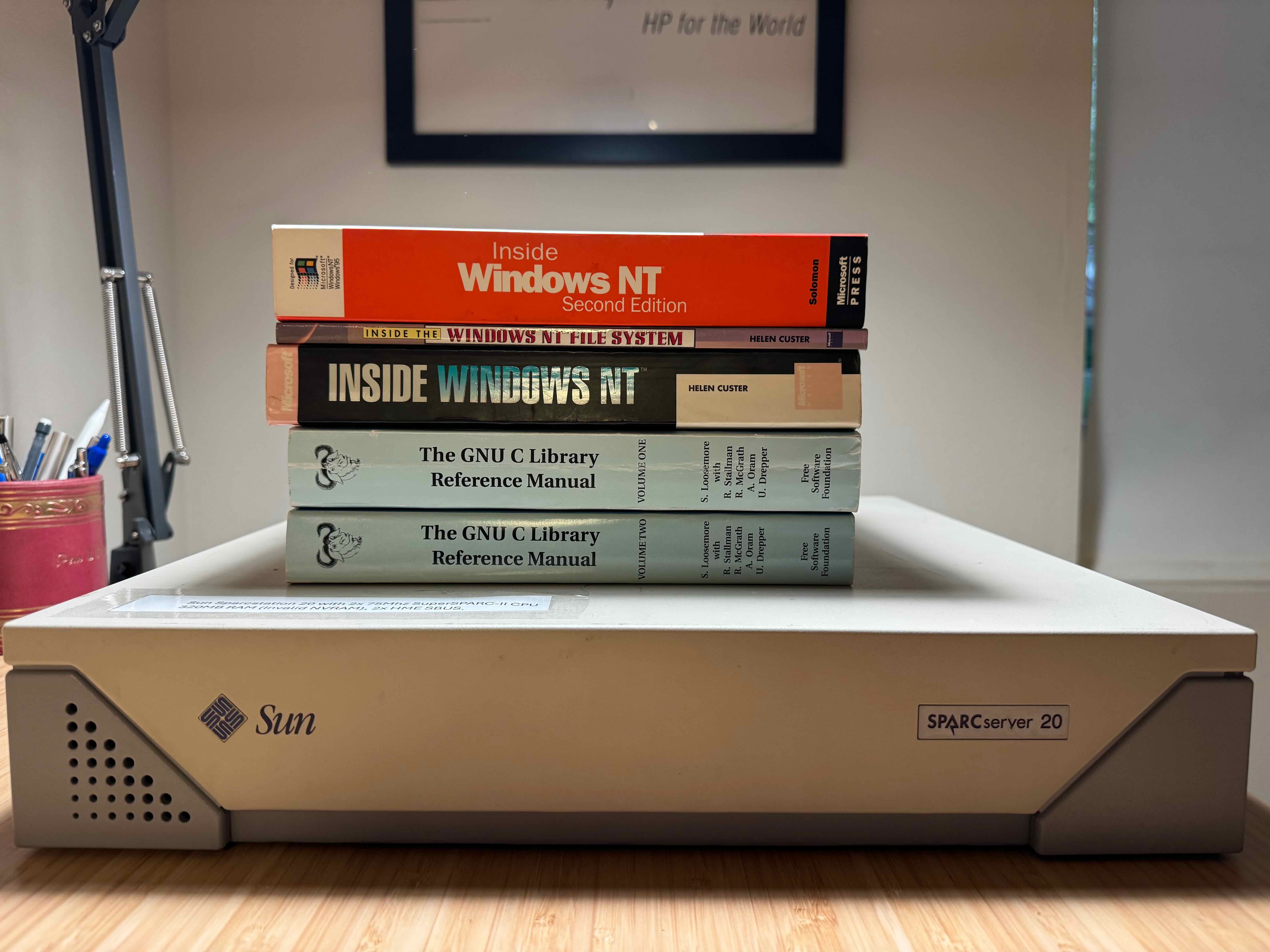 SPARCstation 20 with books on top